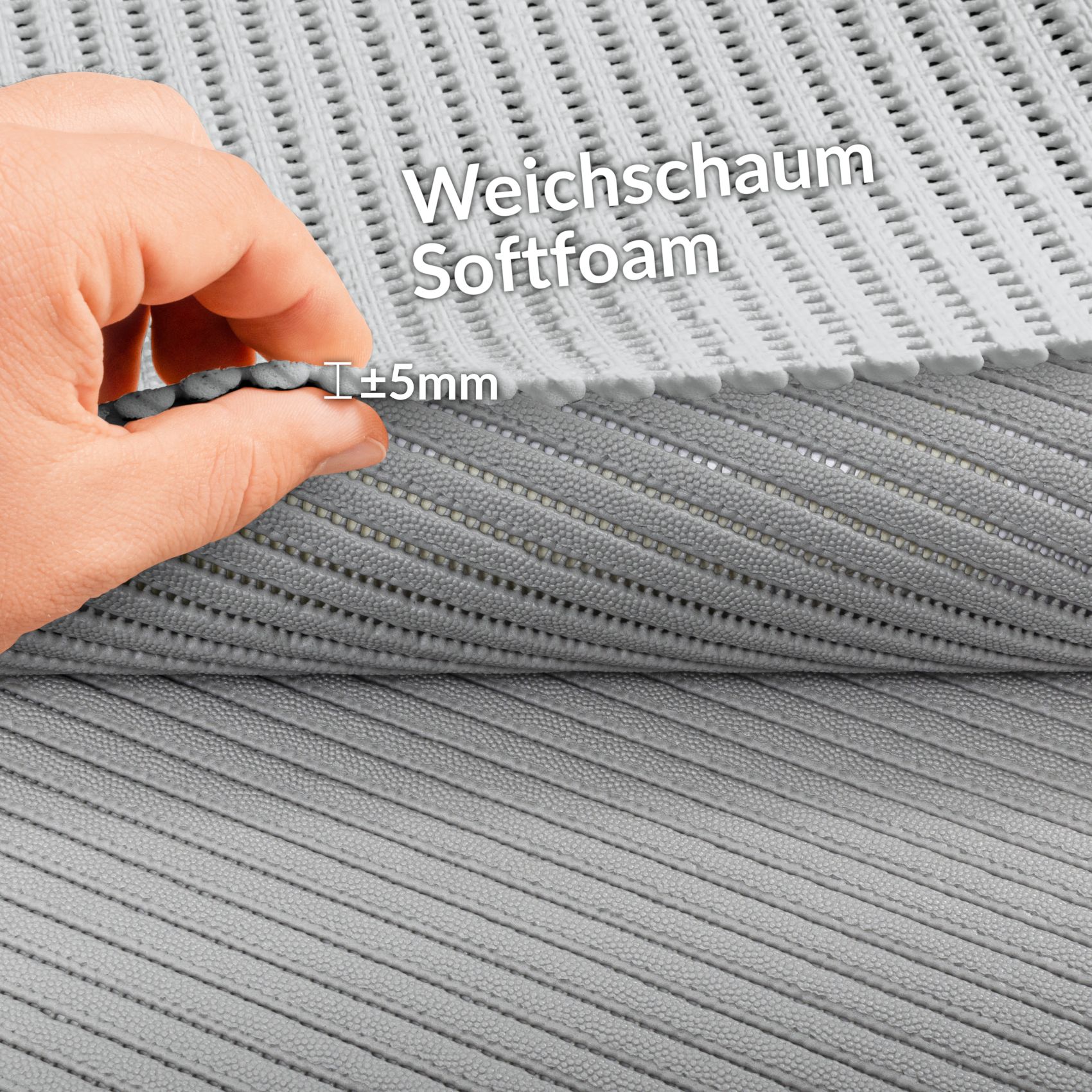 Badematte Uni Grau 45cmx90cm