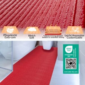 Badematte Uni Feuerrot 50cmx100cm