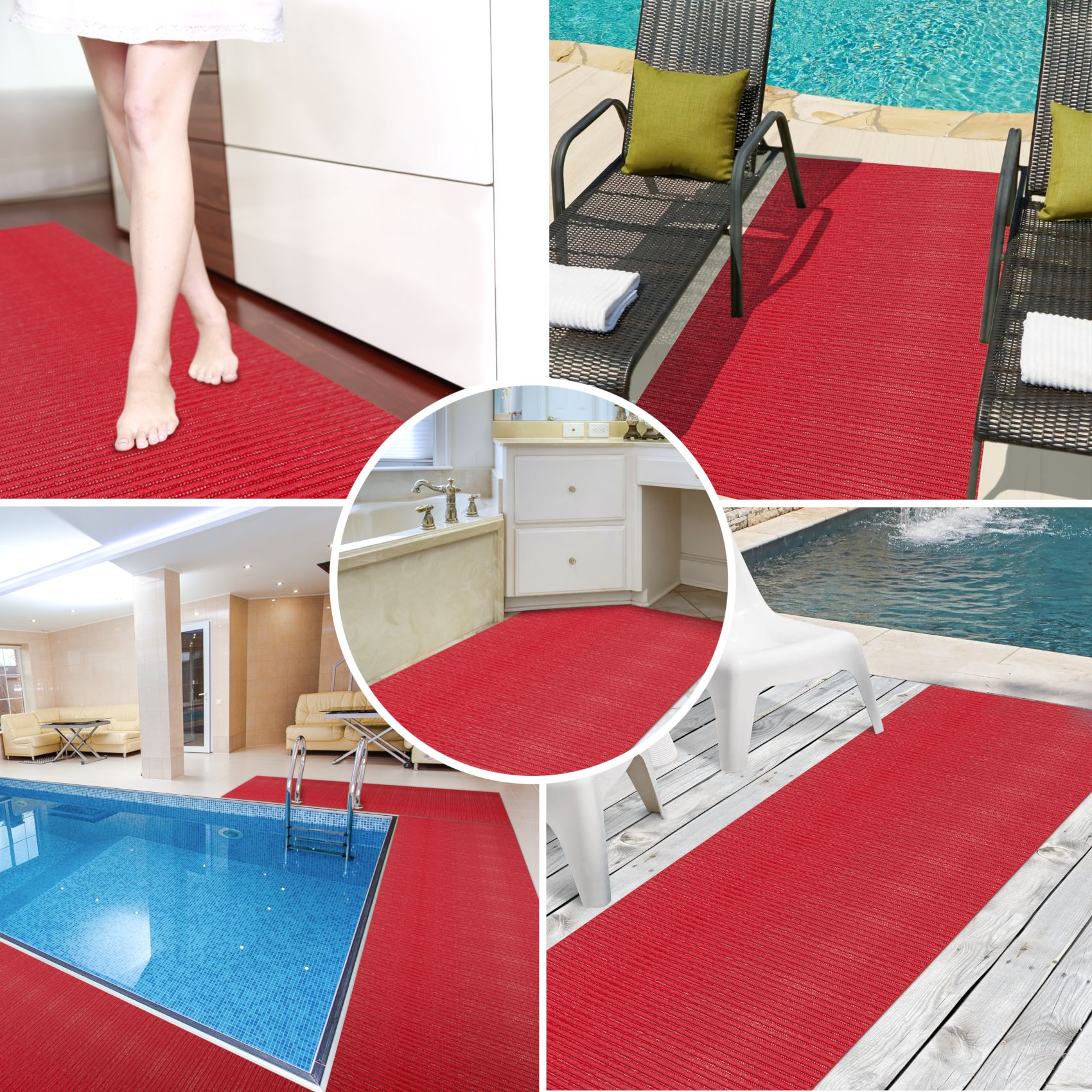 Badematte Uni Feuerrot 50cmx100cm