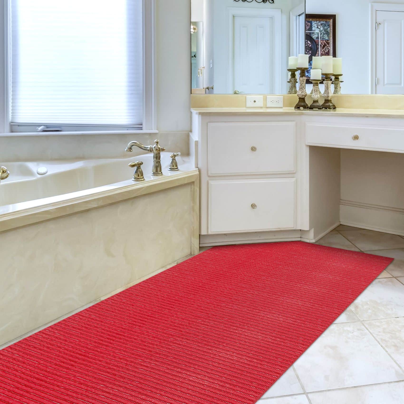 Badematte Uni Feuerrot 65cmx80cm