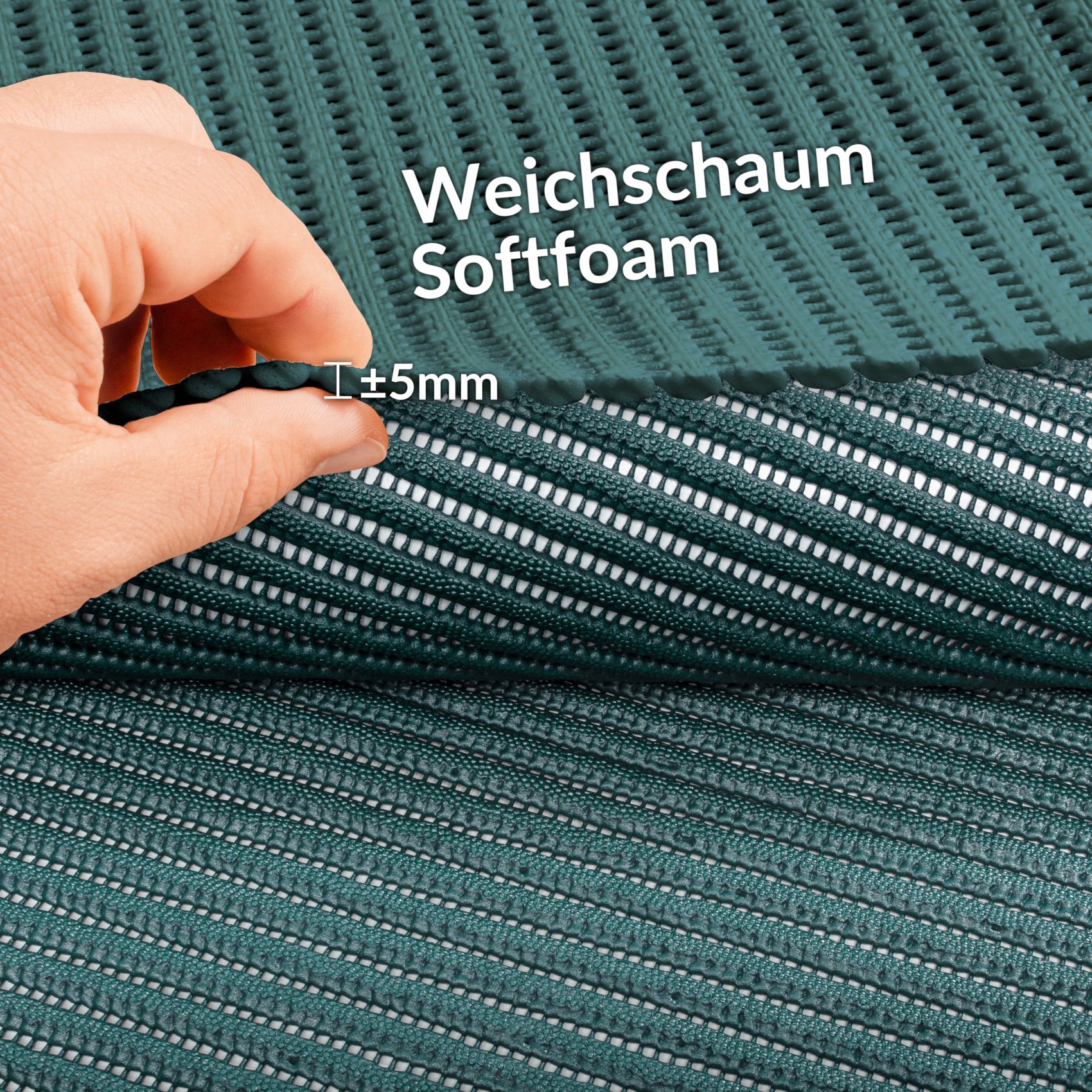 Badematte Uni Dunkelgrün 50cmx110cm