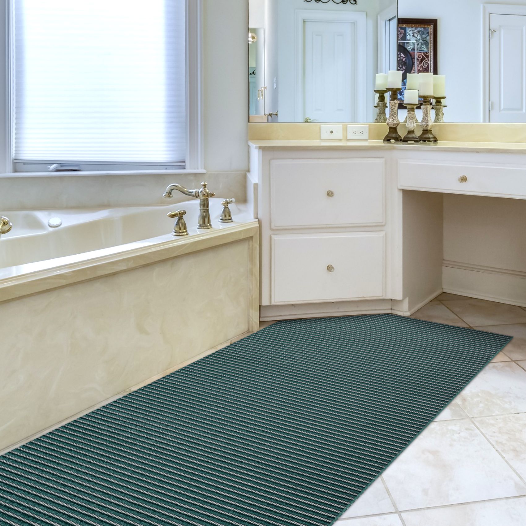 Badematte Uni Dunkelgrün 50cmx110cm