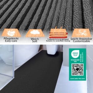 Badematte Uni Dunkelgrün 65cmx80cm