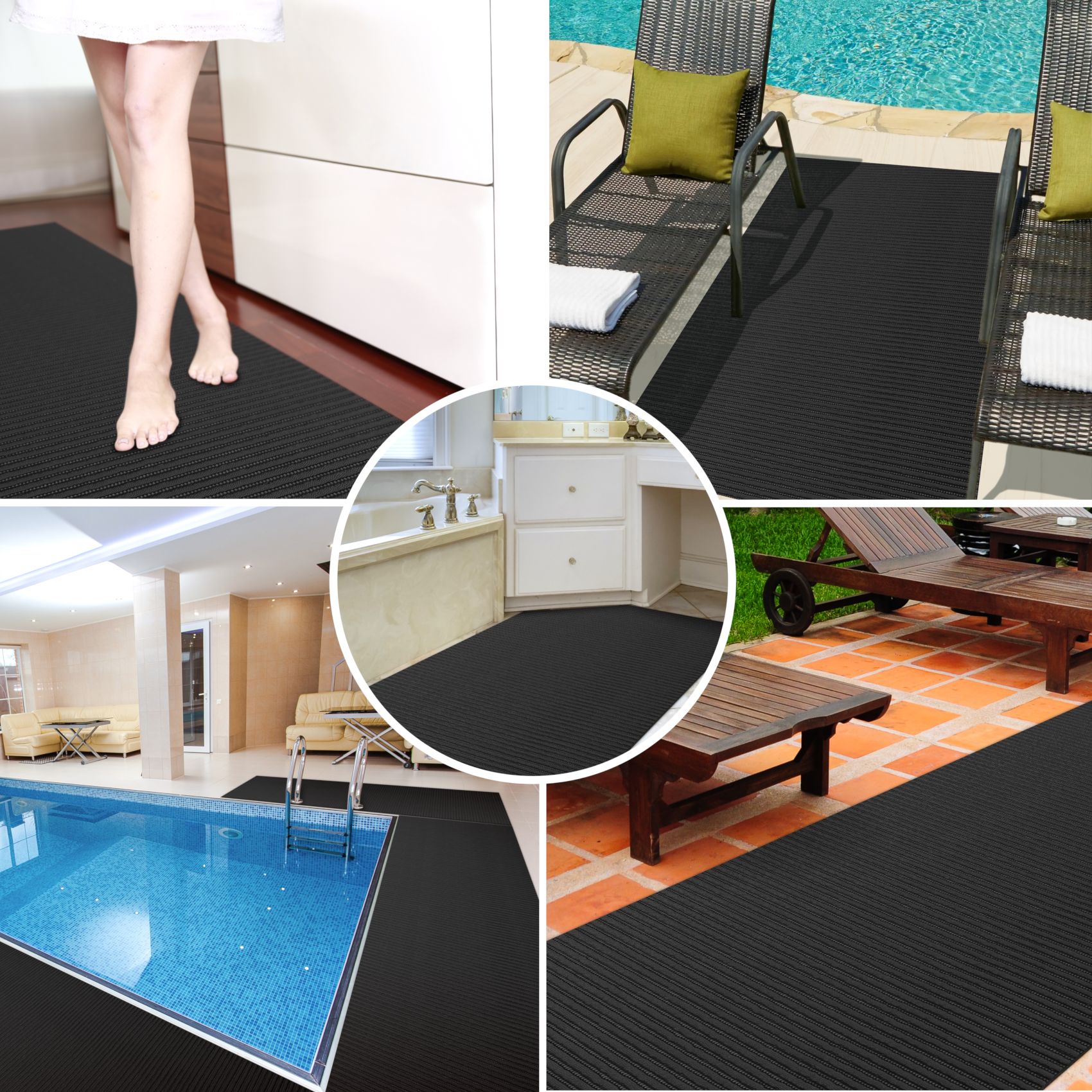 Badematte Uni Dunkelgrün 65cmx80cm