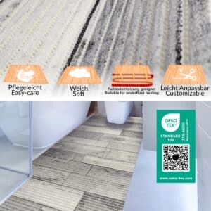 Badematte Holz Grau 50cmx70cm