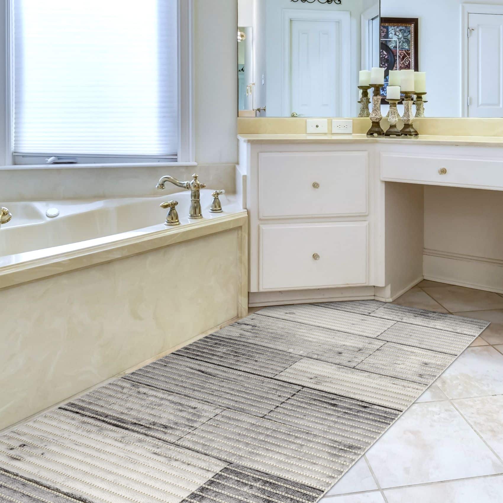 Badematte Holz Grau 50cmx70cm