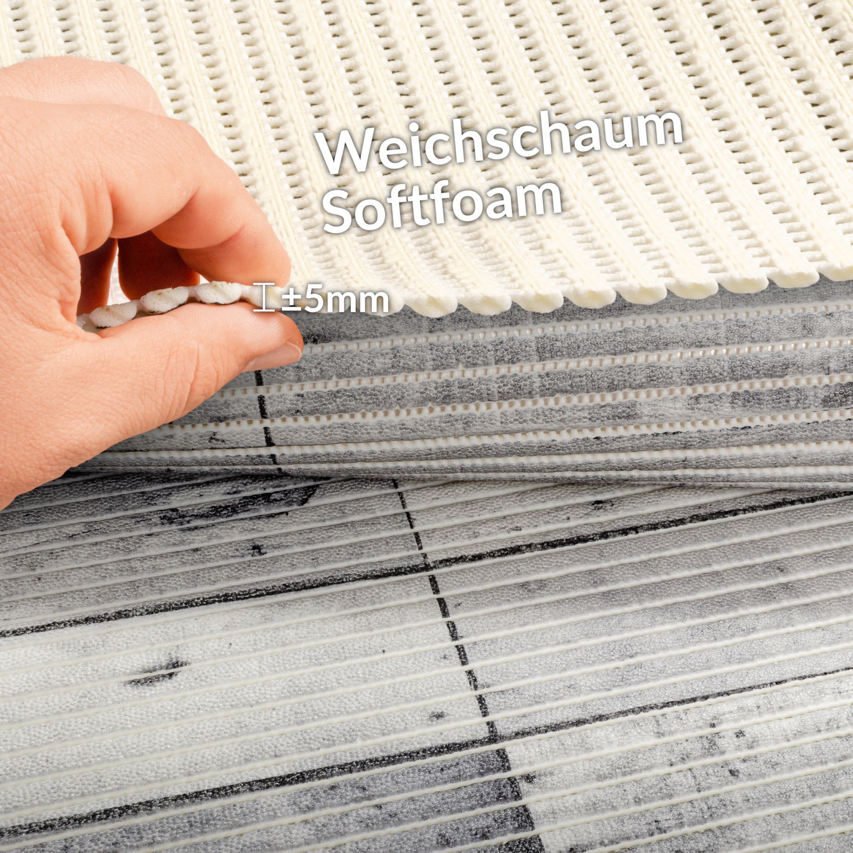 Badematte Holz Grau 45cmx100cm