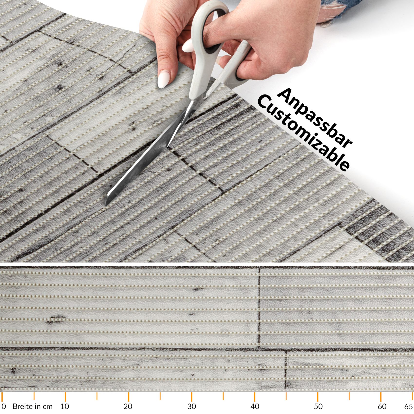 Badematte Holz Grau 45cmx100cm