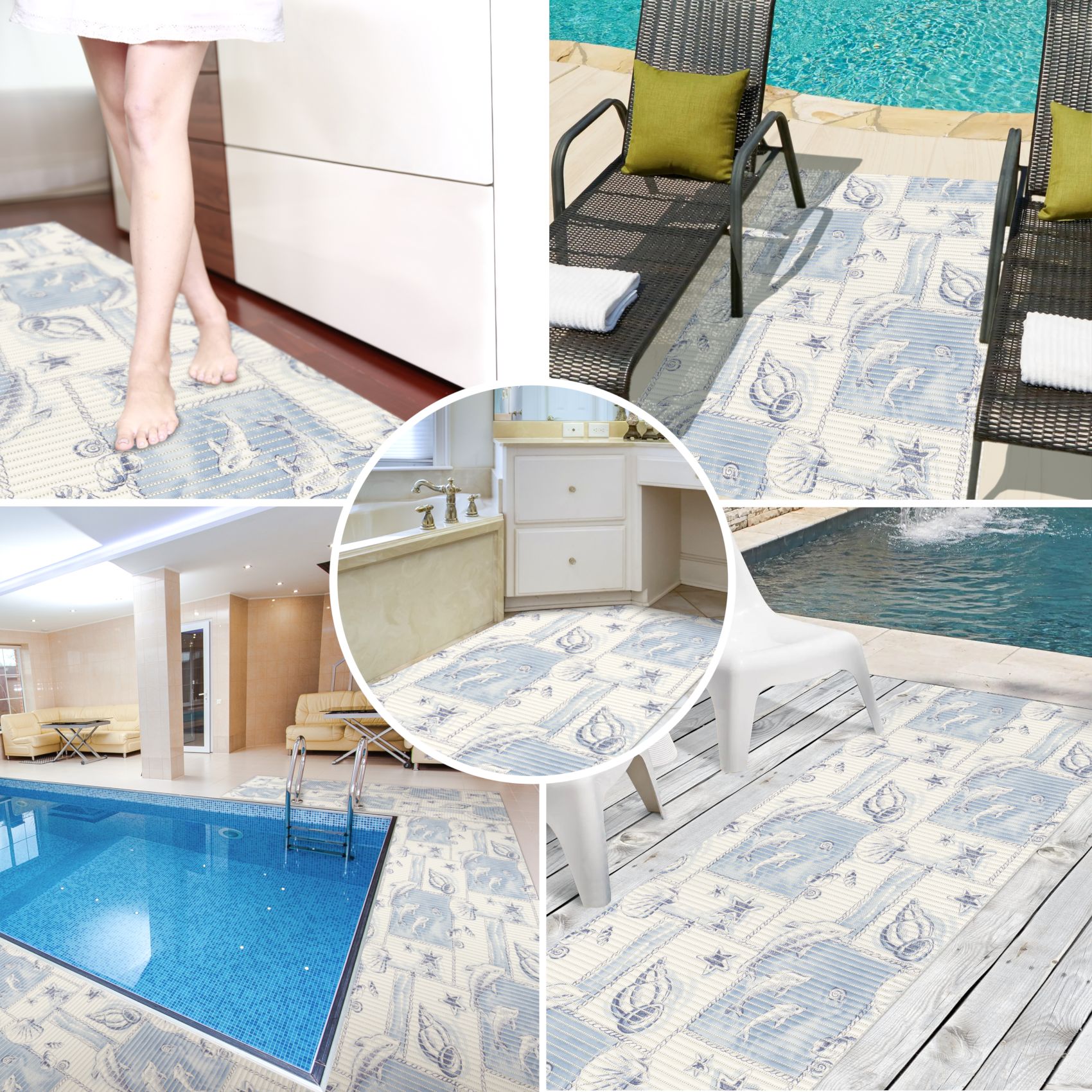 Badematte Delfine 60x60cm