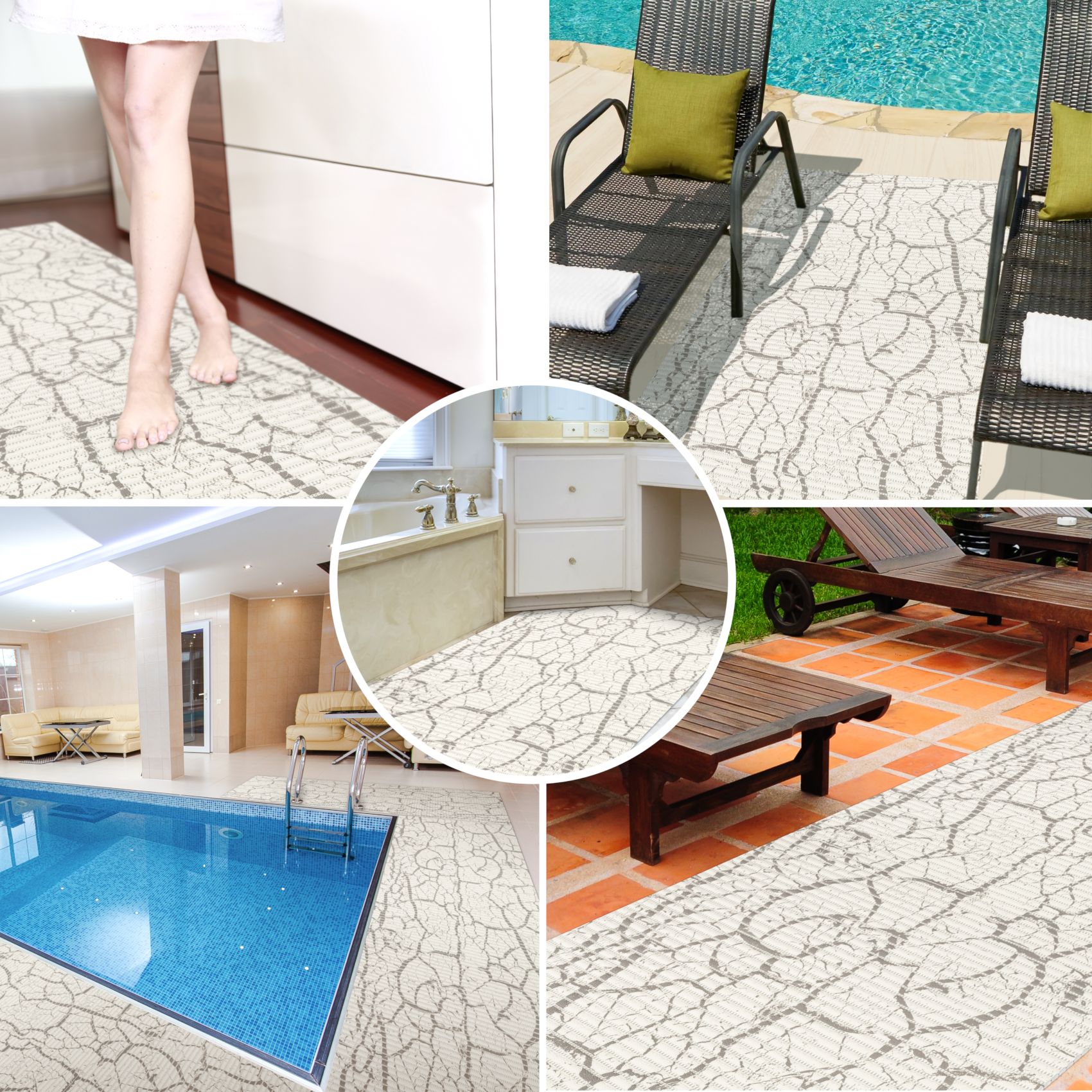 Badematte Marmor Grau 60x125cm