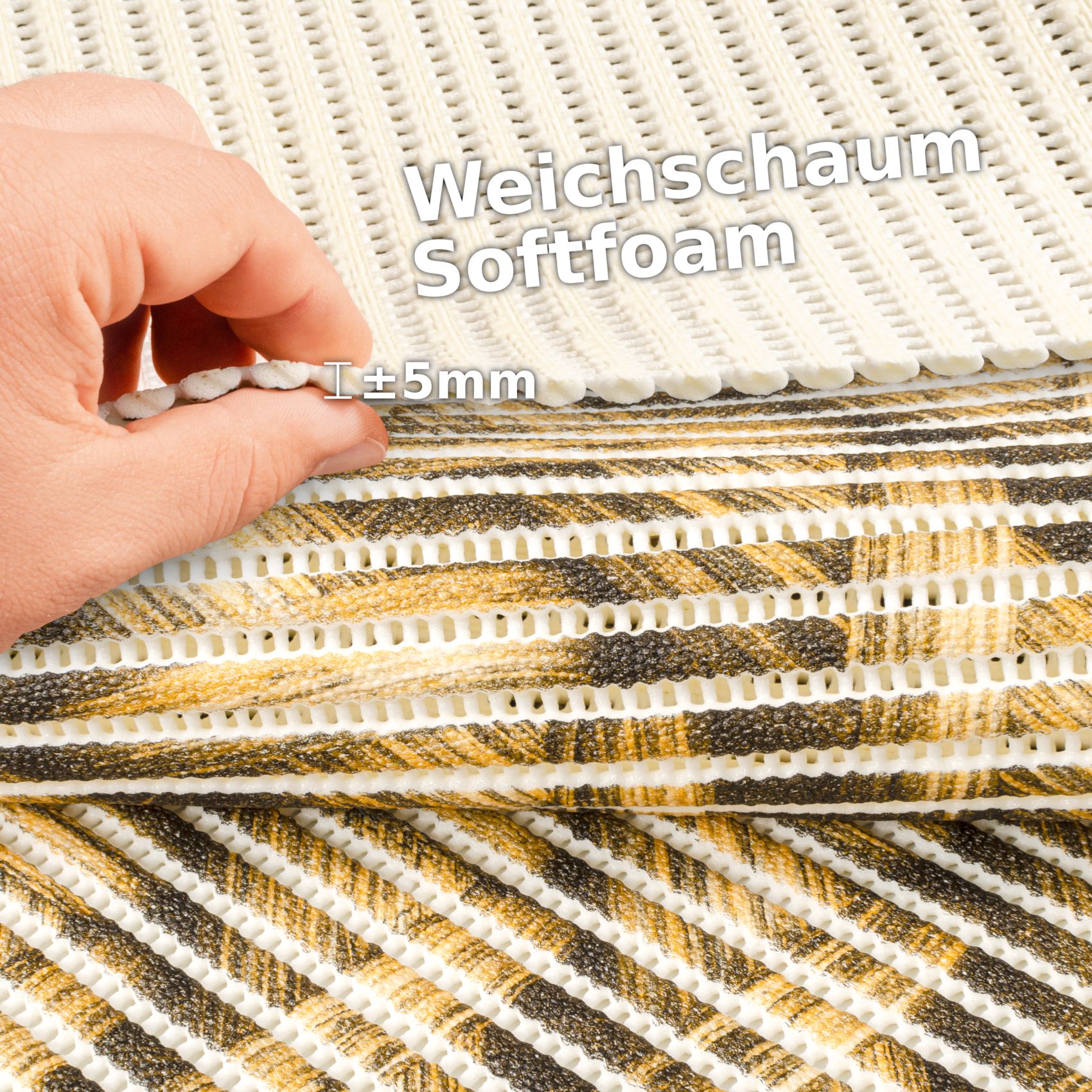 BadematteFlechtoptik Rattan Beige Breite 65cmx 50cm