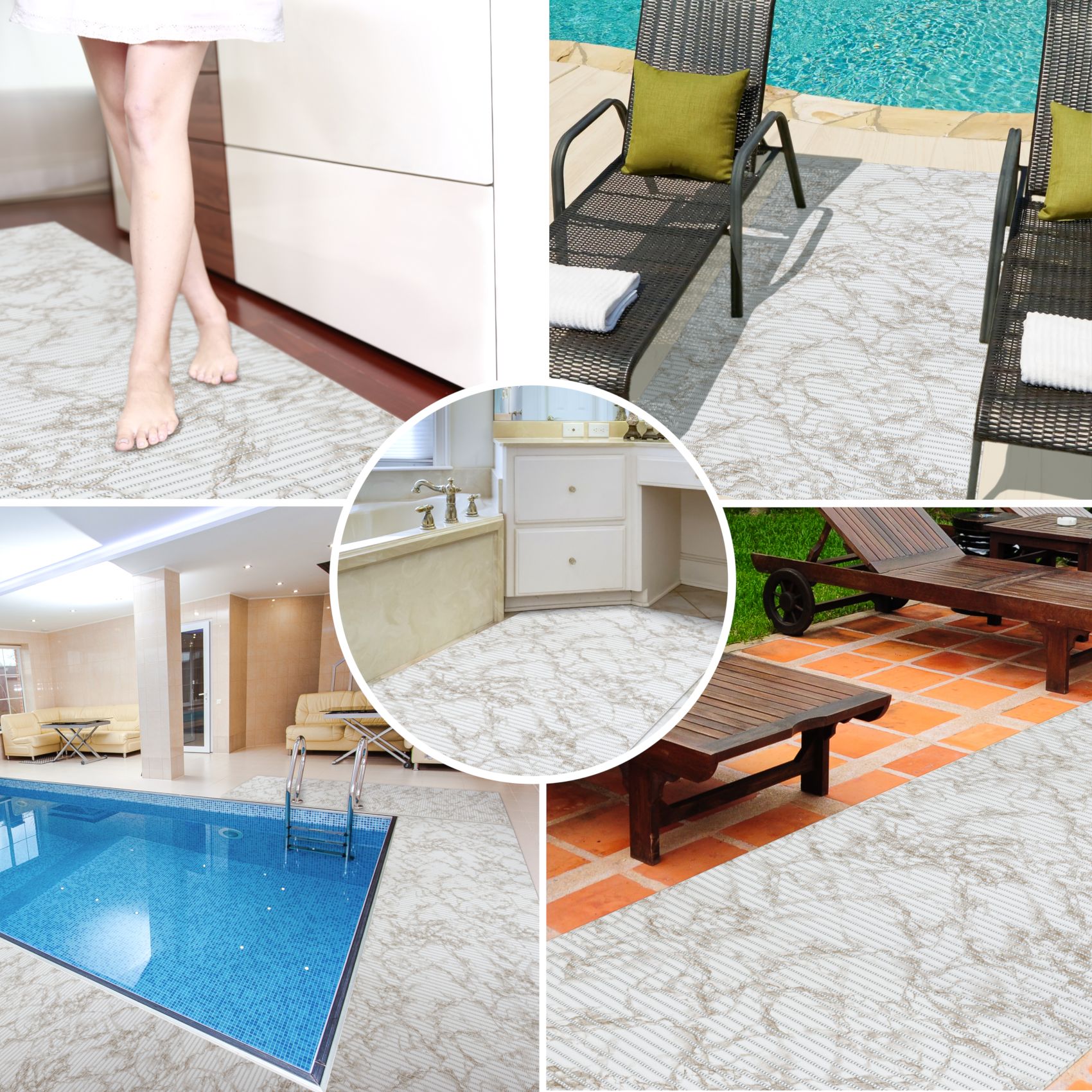 Weichschaummatte Badematte Marmor Braun 045x65cm