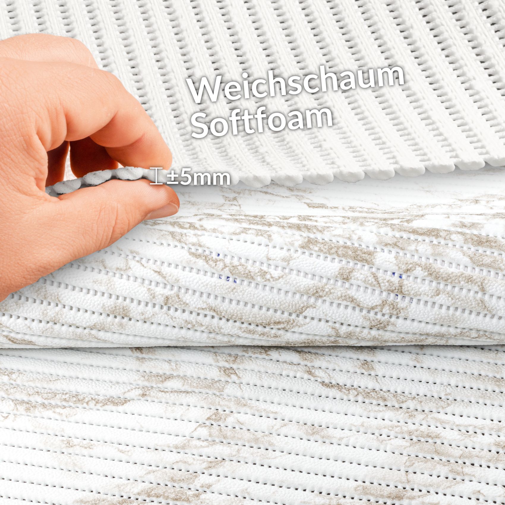 Weichschaummatte Badematte Marmor Braun 100x65cm