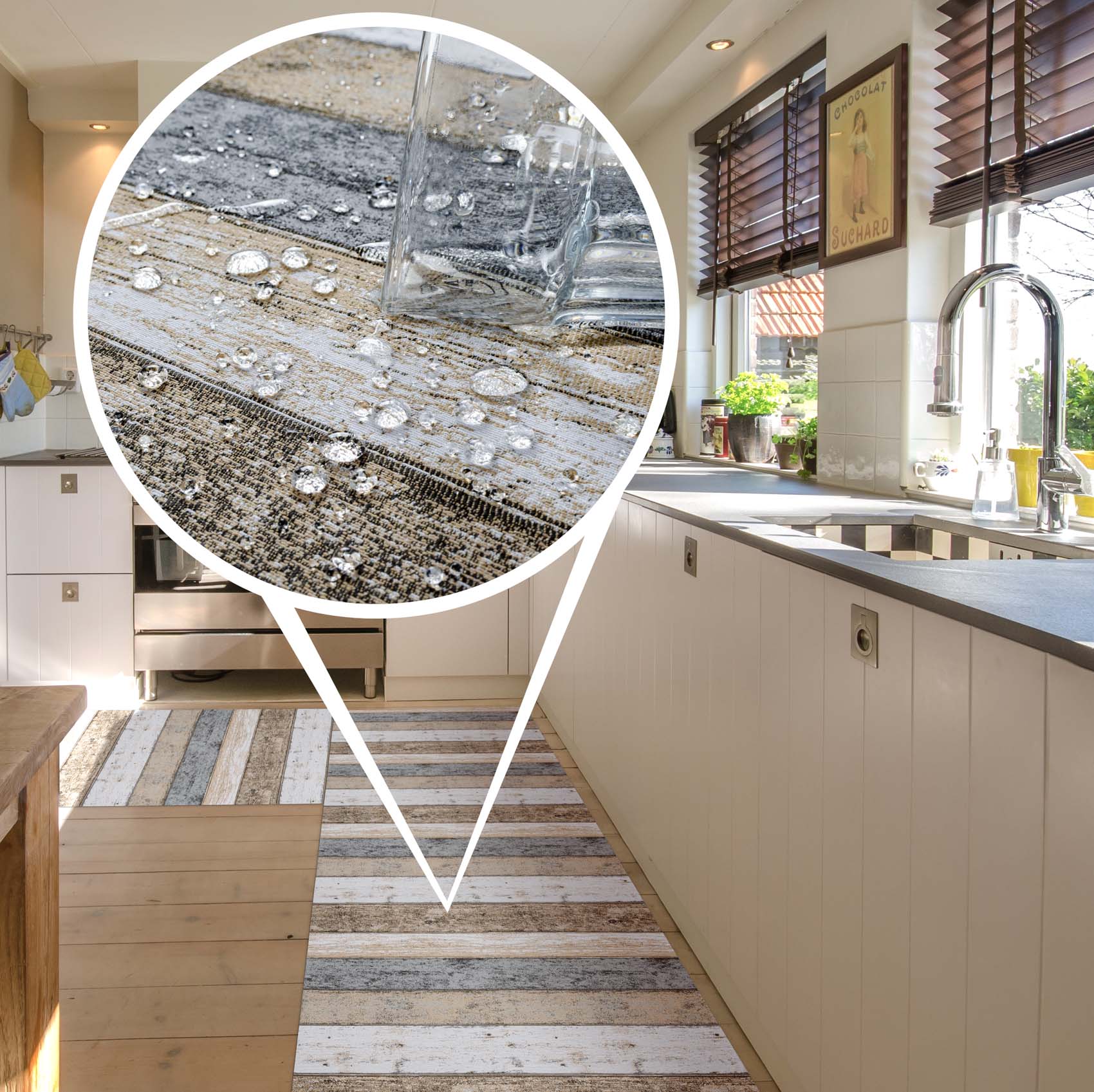 Küchenläufer Wood Industry Holz Braun Breite 50cm Bodenteppich 65cm