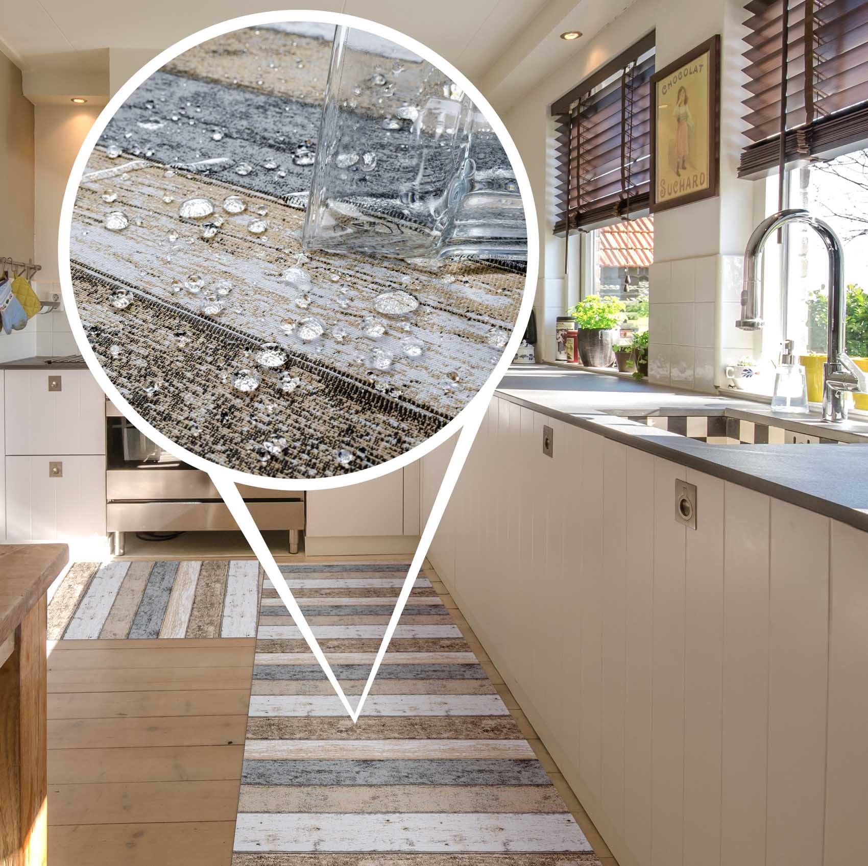 Küchenläufer Wood Industry Holz Braun Breite 50cm Bodenteppich 65cm