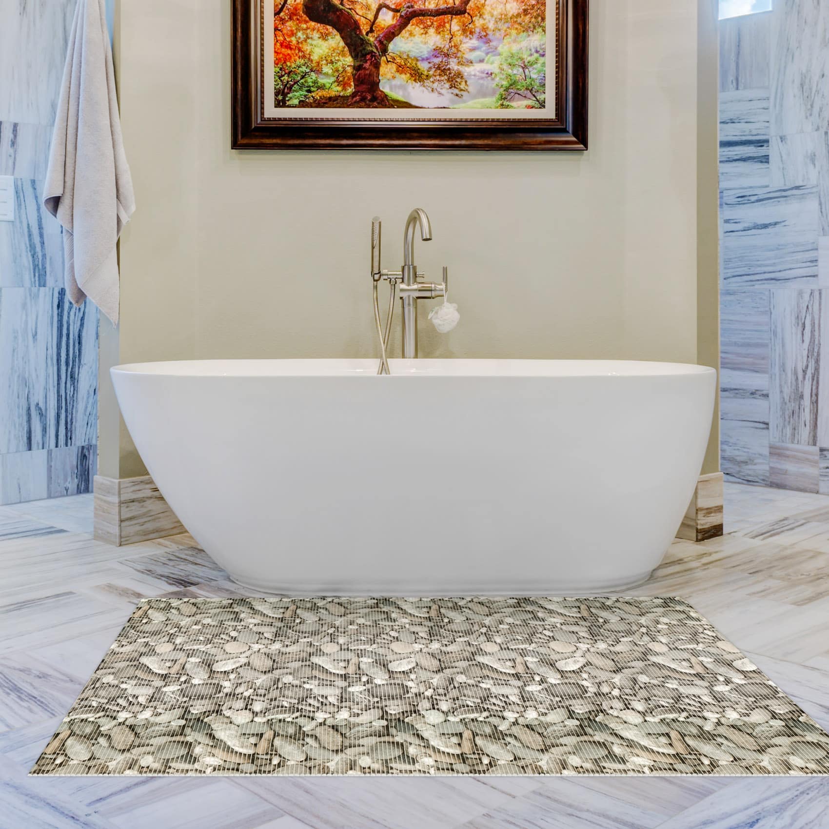 Steine Kieselsteine Grau 50x130cm