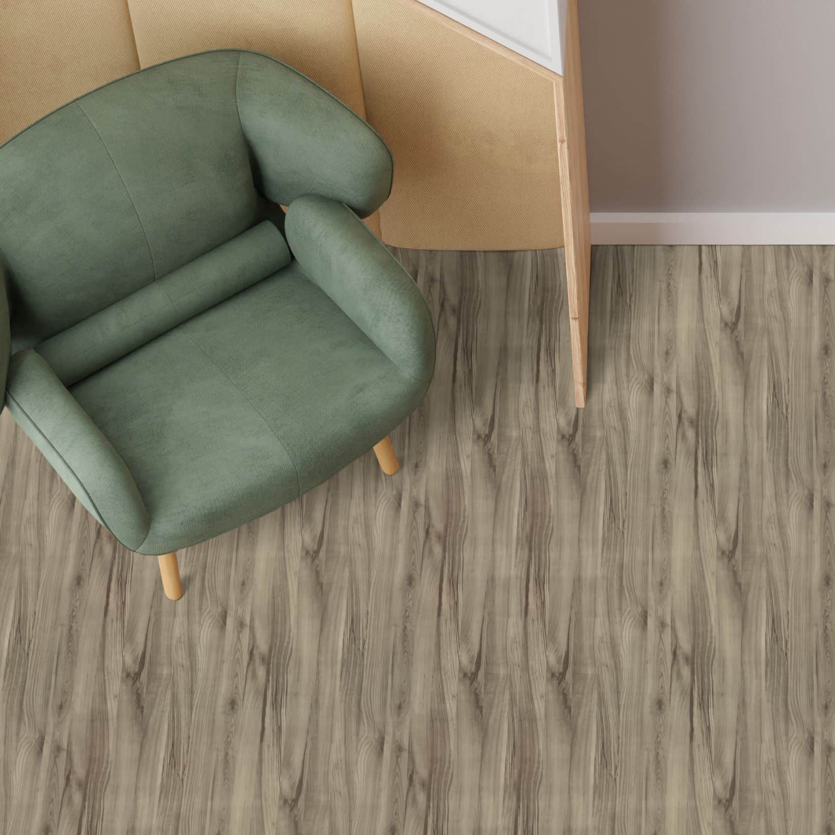 PVC Bodenbelag 1mm Holz Grau 140 x 140 cm