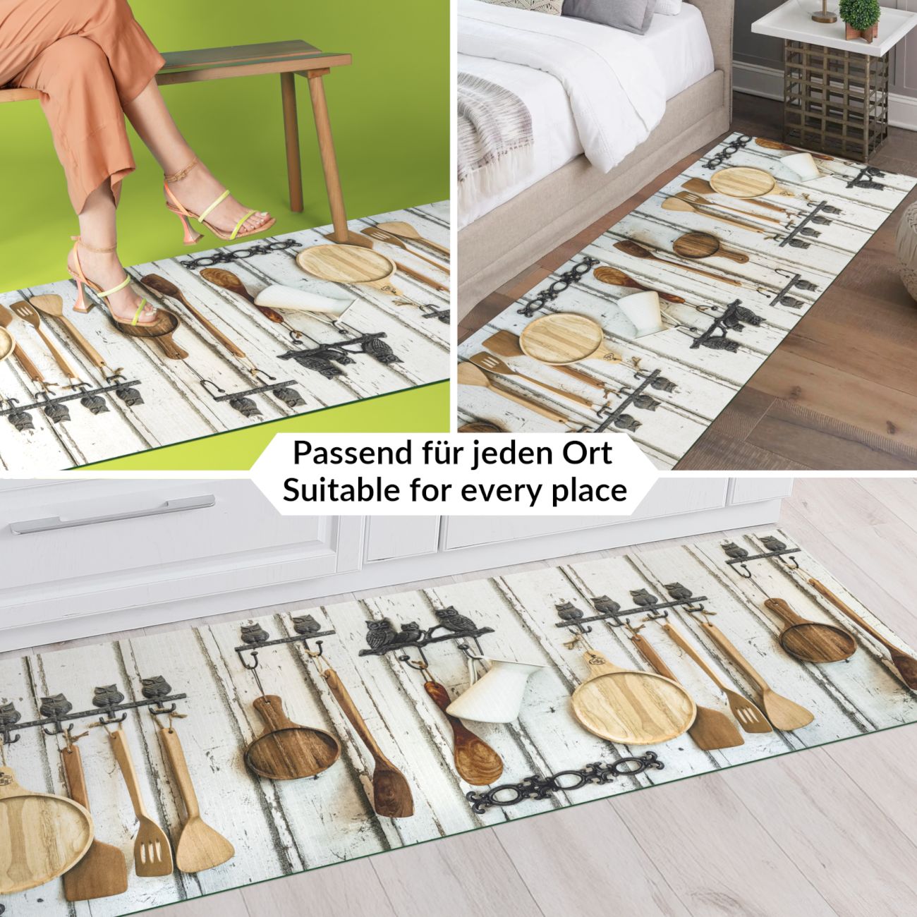 Küchenläufer waschbar Textil + PVC Küchenteppich rutschfest Sprinty Cucina New Mehrfarbig 50cm Breit