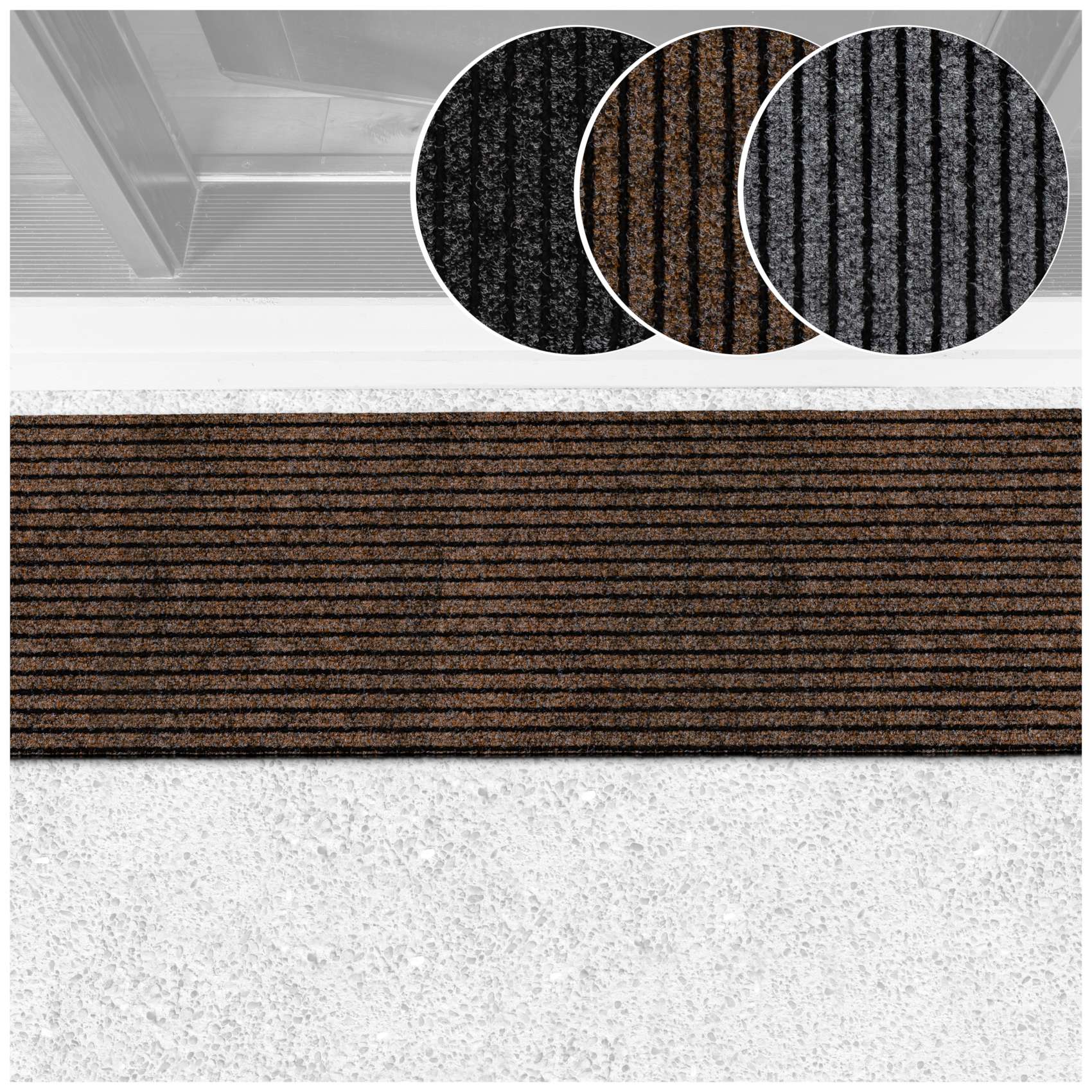 Kopie von Schmutzfangmatte Fußmatte MISCHA 40x60cm Braun #1