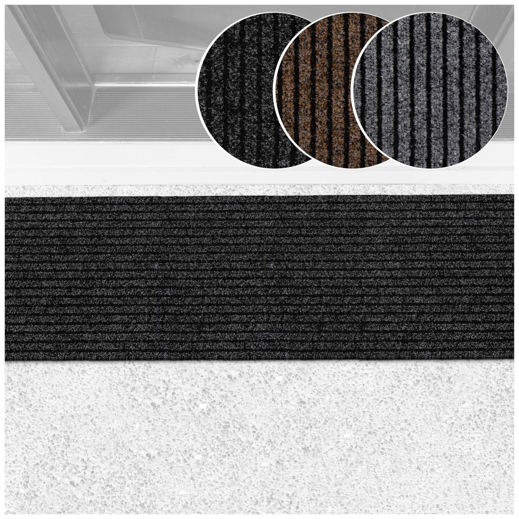 Kopie von Schmutzfangmatte Fußmatte MISCHA 40x60cm Schwarz #1