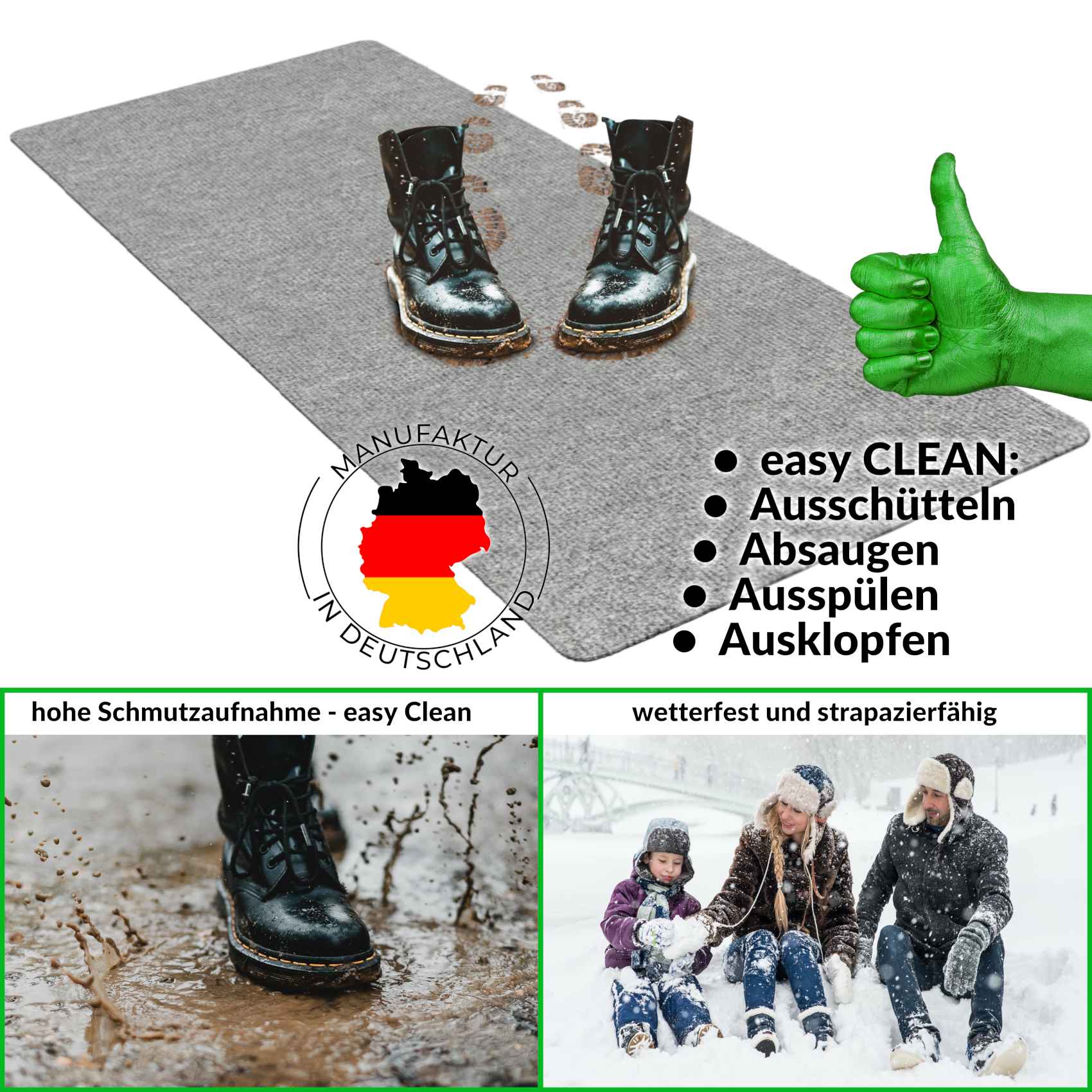 Sauberlaufmatte Teppich Läufer Flur STRIBET 60x90cm Grau — !!! — ABGESCHRIEBEN — !!! — #1