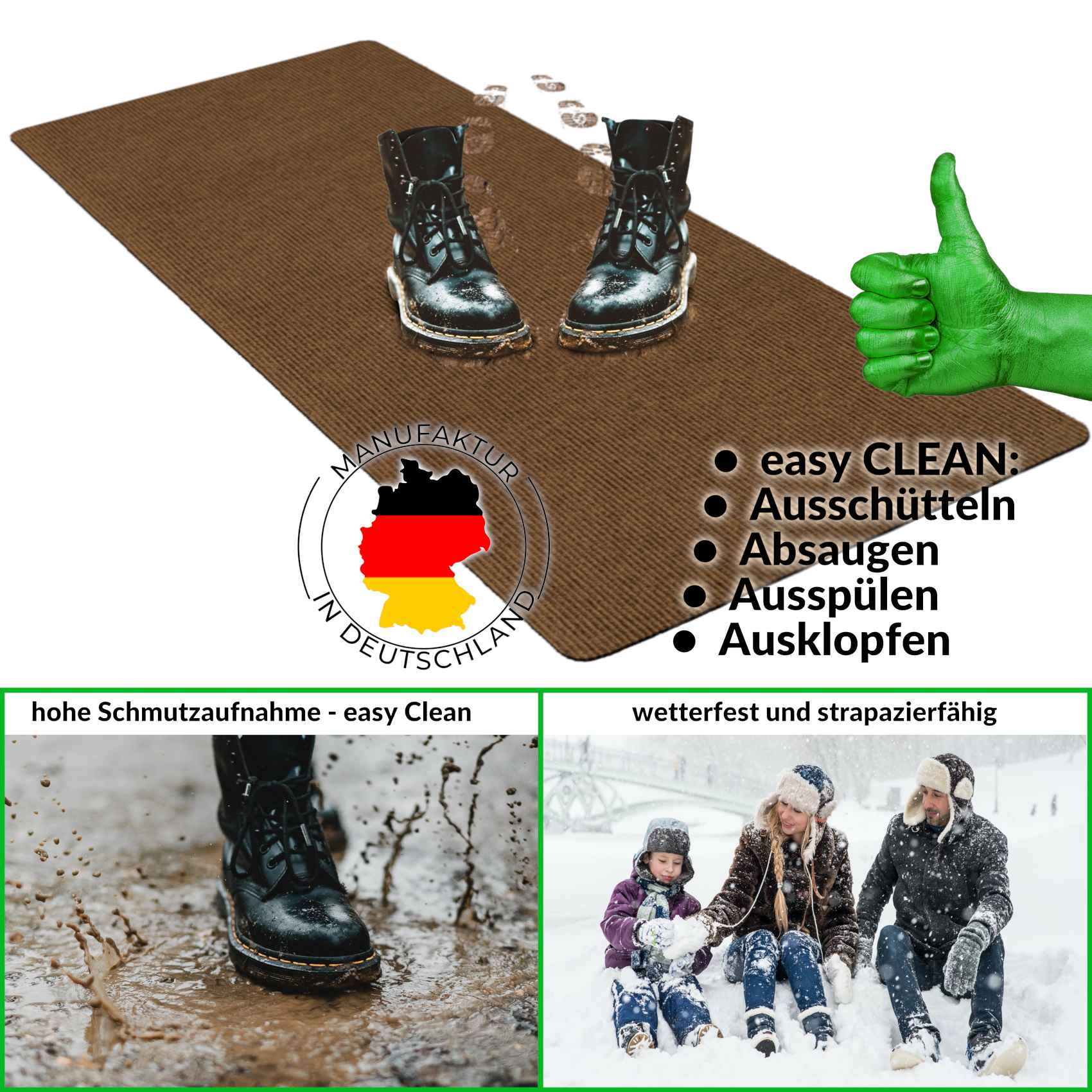 Schmutzfangläufer Teppich Läufer Flur STRIBET 60x90cm Hellbraun — !!! — ABGESCHRIEBEN — !!! — #1