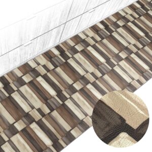 Küchenläufer Küchenteppich abwaschbar Teppichläufer Küche Läufer Flur Küchenvorleger rutschfest Steine Breite 67cm