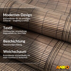 Küchenläufer Küchenteppich abwaschbar Teppichläufer Küche Läufer Flur Küchenvorleger rutschfest Japan Breite 67cm