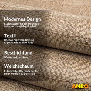 Küchenläufer Küchenteppich abwaschbar Teppichläufer Küche Läufer Flur Küchenvorleger rutschfest Patchwork Seil Breite 67cm