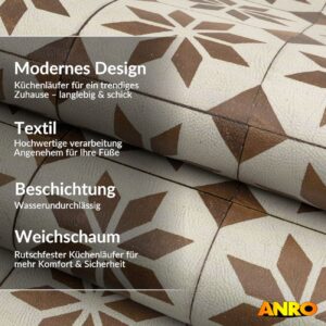 Küchenläufer Küchenteppich abwaschbar Teppichläufer Küche Läufer Flur Küchenvorleger rutschfest Nordstern Breite 67cm