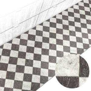 Küchenläufer Küchenteppich abwaschbar Teppichläufer Küche Läufer Flur Küchenvorleger rutschfest Schachfliesen Breite 67cm