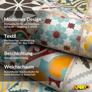 Küchenläufer Küchenteppich abwaschbar Teppichläufer Küche Läufer Flur Küchenvorleger rutschfest Pharao Breite 67cm