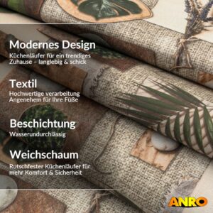 Küchenläufer Küchenteppich abwaschbar Teppichläufer Küche Läufer Flur Küchenvorleger rutschfest Garel Breite 67cm