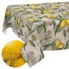 Tischdecke abwaschbar Tischwäsche Stoff Tischtuch Lotuseffekt Outdoor Gartentischdecke Baumwolle Polyester Zitrone