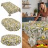Tischdecke abwaschbar Tischwäsche Stoff Tischtuch Lotuseffekt Outdoor Gartentischdecke Baumwolle Polyester Zitrone