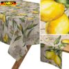 Tischdecke abwaschbar Tischwäsche Stoff Tischtuch Lotuseffekt Outdoor Gartentischdecke Baumwolle Polyester Zitrone