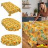 Tischdecke abwaschbar Tischwäsche Stoff Tischtuch Lotuseffekt Outdoor Gartentischdecke Baumwolle Polyester Sonnenblume