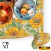Tischdecke abwaschbar Tischwäsche Stoff Tischtuch Lotuseffekt Outdoor Gartentischdecke Baumwolle Polyester Sonnenblume