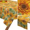 Tischdecke abwaschbar Tischwäsche Stoff Tischtuch Lotuseffekt Outdoor Gartentischdecke Baumwolle Polyester Sonnenblume