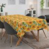 Tischdecke abwaschbar Tischwäsche Stoff Tischtuch Lotuseffekt Outdoor Gartentischdecke Baumwolle Polyester Sonnenblume
