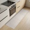 Küchenläufer Küchenteppich abwaschbar Teppichläufer Küche Läufer Flur Küchenvorleger rutschfest Uni Grau Breite 67cm