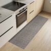 Küchenläufer Küchenteppich abwaschbar Teppichläufer Küche Läufer Flur Küchenvorleger rutschfest Uni Anthrazit Breite 67cm