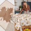 Wachstuch Tischdecke abwaschbar Wachstischdecke pflegeleicht Lotuseffekt Outdoor Gartentischdecke Eichen-Glow
