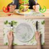 TTPL7994_80 Tischset Platzsets Platzdeckchen abwaschbar Tischuntersetzer PVC hitzebeständig Botanica 35x50cm