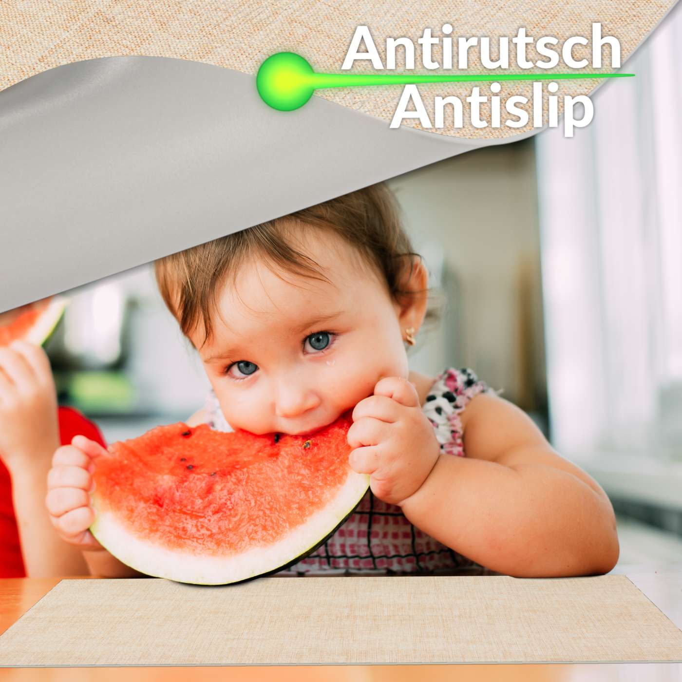 Tischset Platzset Platzdeckchen abwaschbar Tischuntersetzer PVC hitzebeständig Leinen Beige 30x45cm