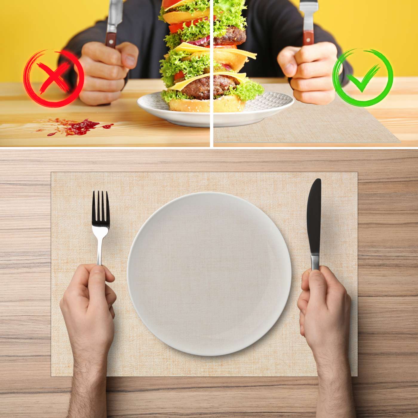 Tischset Platzset Platzdeckchen abwaschbar Tischuntersetzer PVC hitzebeständig Leinen Beige 30x45cm