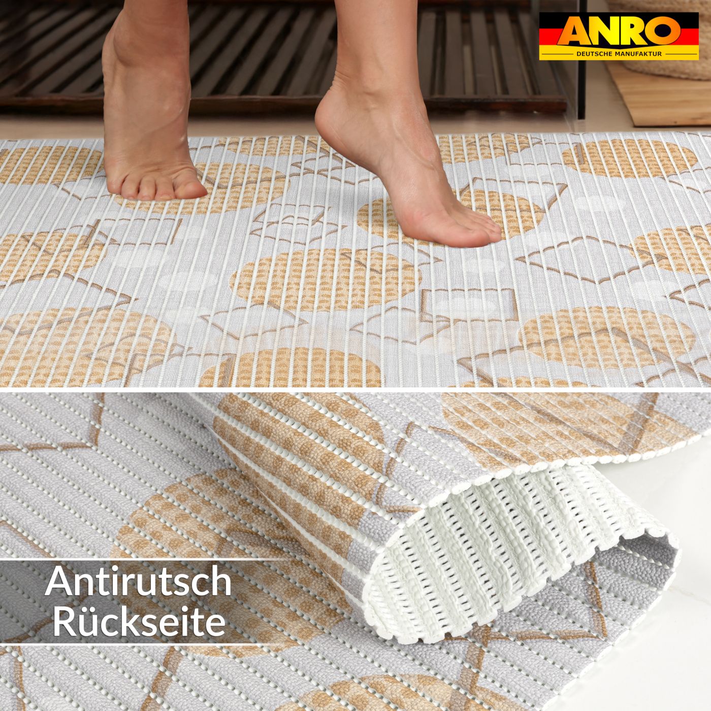 Badematte Weichschaummatte Badmatte rutschfest Badvorleger Badläufer 65cm