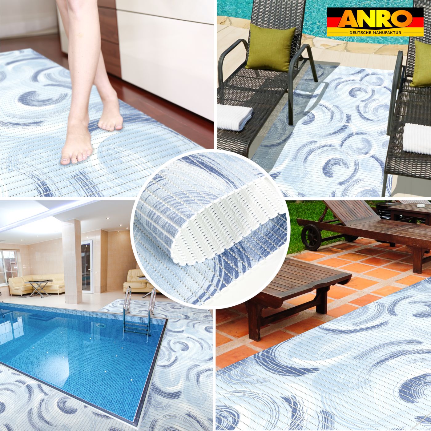 Badematte Weichschaummatte Badmatte rutschfest Badvorleger Badläufer 65cm