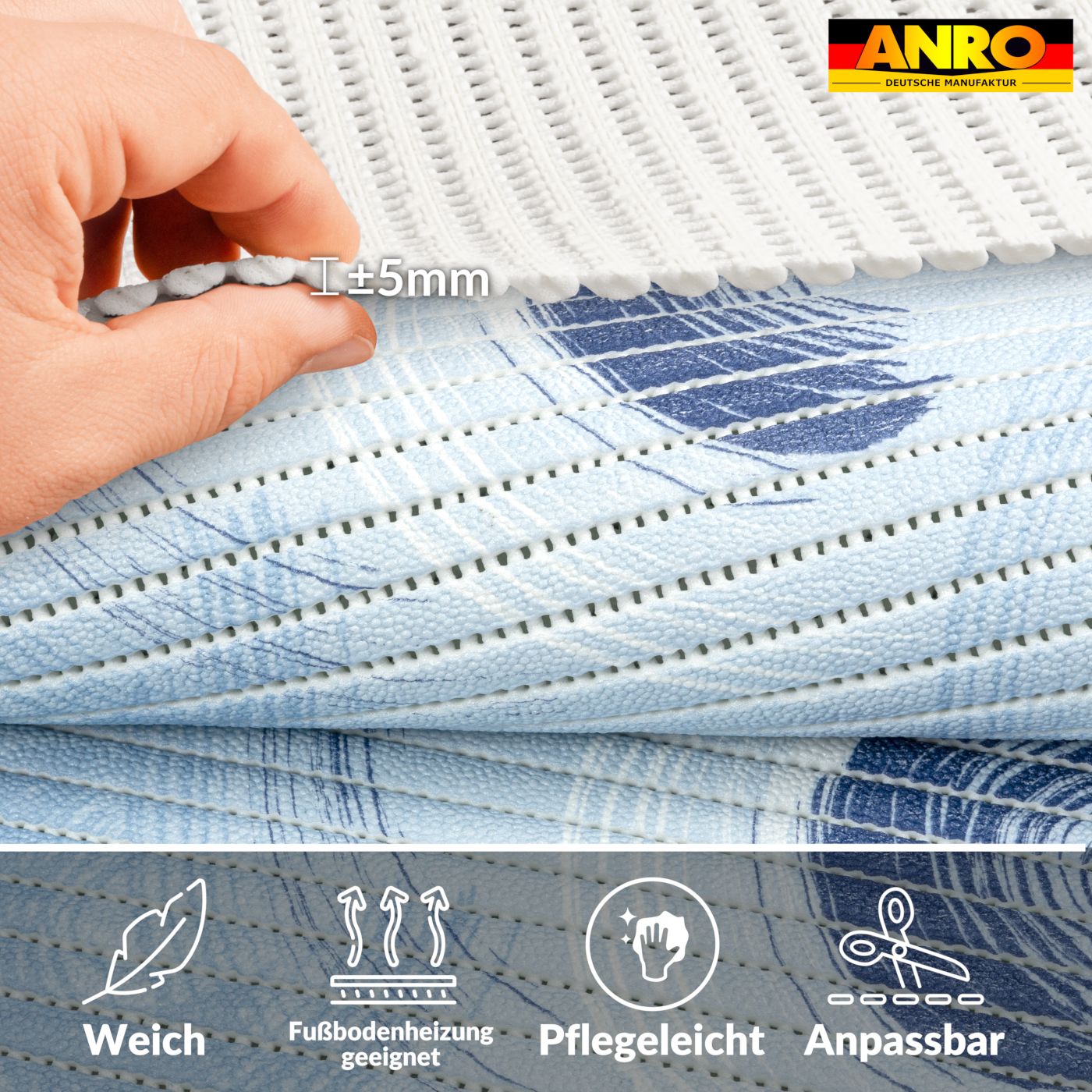 Badematte Weichschaummatte Badmatte rutschfest Badvorleger Badläufer 65cm