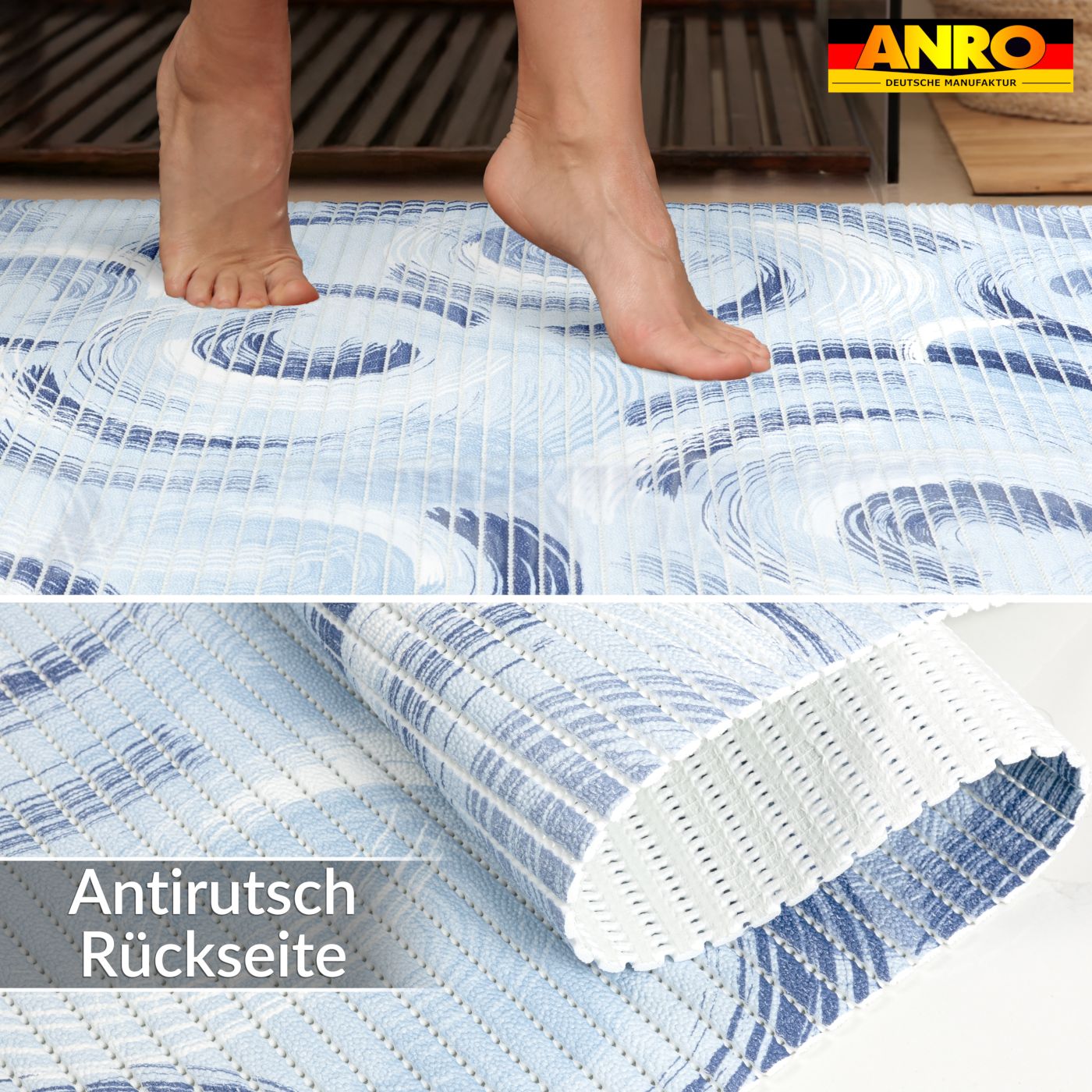 Badematte Weichschaummatte Badmatte rutschfest Badvorleger Badläufer 65cm